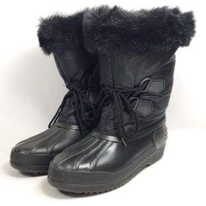 Winter Rubber Boots Nylon Shaft Fur Trim Women's